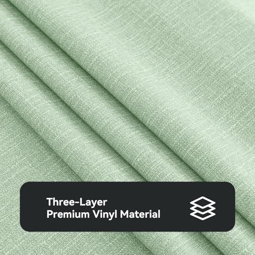 Image of Romanstile 100% Waterproof PVC Tablecloth Rectangle, Oil Spill Proof Stain Resistant Vinyl Table Cloth, Wipe Clean Plastic Table Covers for Kitchen /Dining /Parties - 54 x 108 Inch, Sage