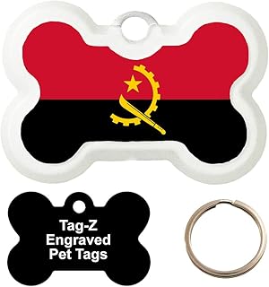 Tag-Z Angola Flag - Customized - PET TAG - Bone Shape Dog Tags