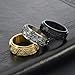 Nanafast 8mm Evil Eye Spinner Rings for Men Stainless Steel Fidget Rings for Men Black Silver Band Ring Pyramid Evil Eye Rings for Men Women Vintage Jewelry Gift-Black11