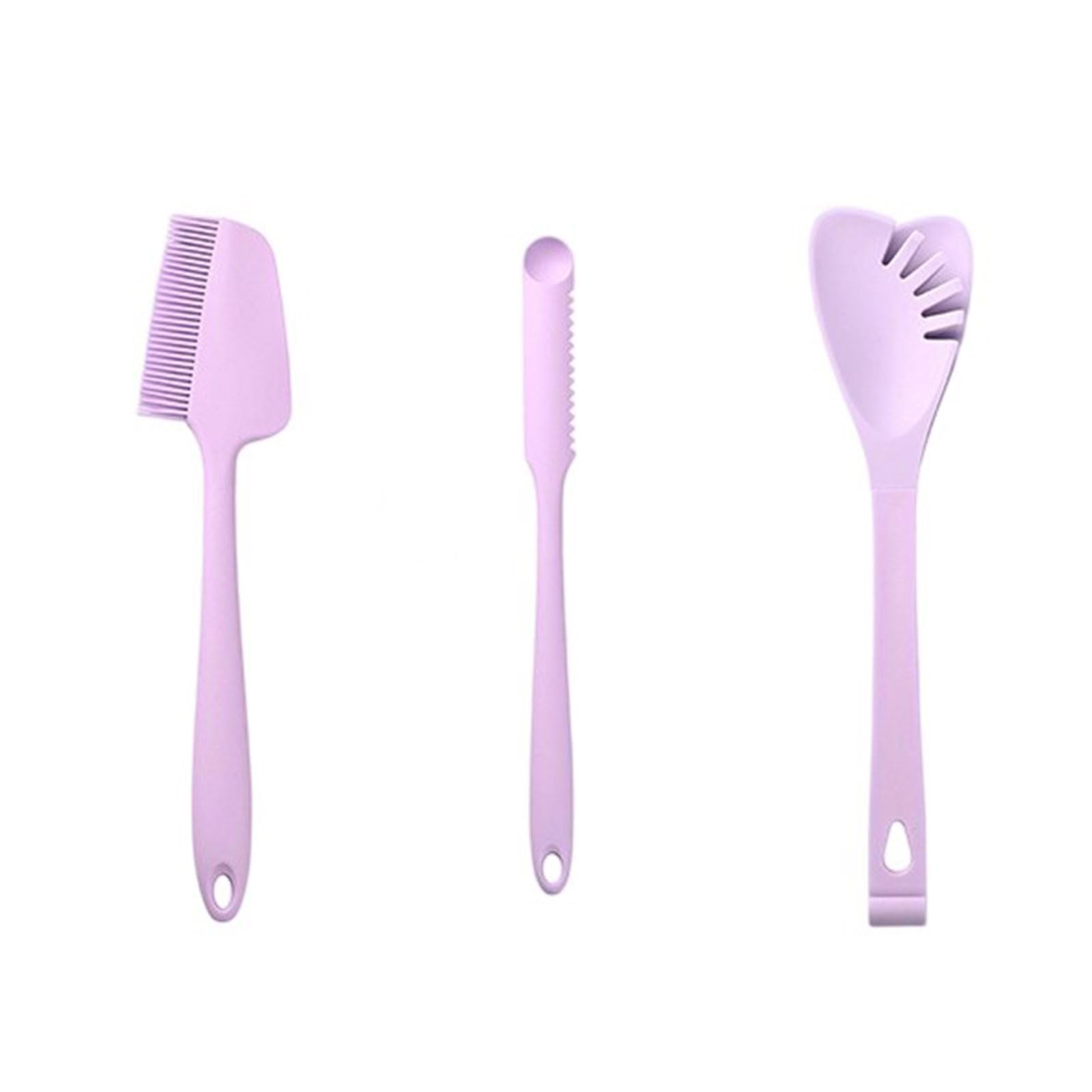 TFAOYS 3Pcs Silicone Baking Spratula Set Kitchen Utensils Flexible Scrapers for Mixing Frostings Nonslip Handle Heats Resistnts Silicones Spatulas for Ergonomic Spatula Set