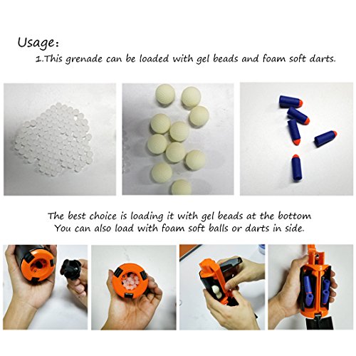 FenglinTech Tactical Plastic Grenades Toy, 2PCS Foam Bullet Ball Grenade for CS Battle Game - Thumbnail 5