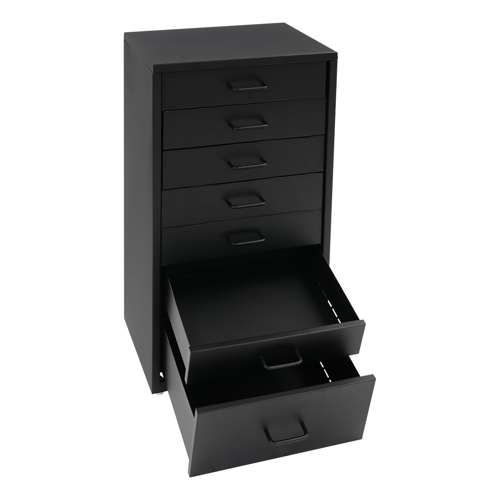Cassettiera con 7 cassetti, comodino, per ufficio, ufficio, studio, 35 x 26 x 69 cm, colore: nero