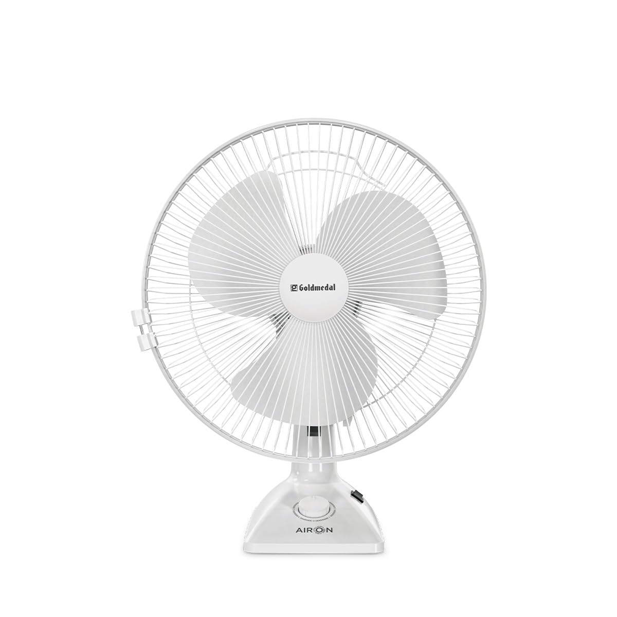 Goldmedal Air On 230 mm 2 in 1 Personal Fan For Home and Office | Desk and wall mountable | Lightweight and Portable | High Speed | 2 years Warranty (White)