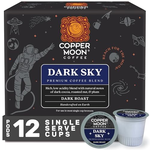 Image of Copper Moon Single Serve Coffee Pods for Keurig K-Cup Brewers, Dark Roast, Dark Sky Blend, 12 Count