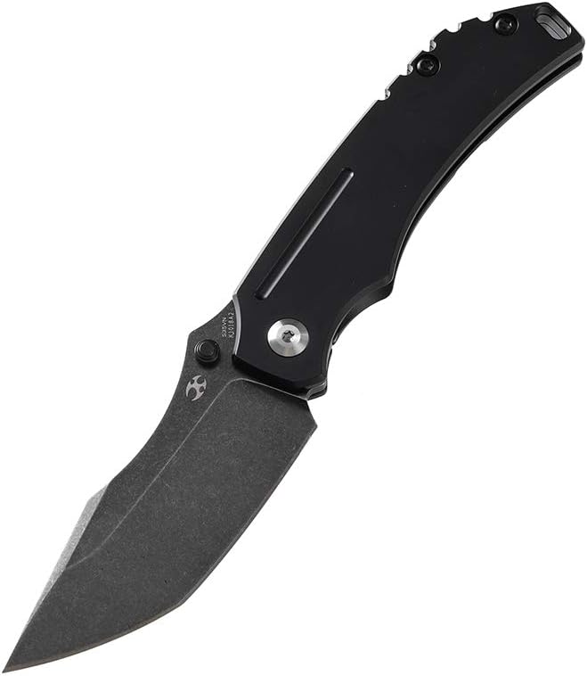 KANSEPT Pelican EDC S35VN 7in Folding Pocket Knives with 3.0in Tanto Blade and Black Coating Titanium Handle for Outdoor, Tactical, Survival and Hunting K1018A2