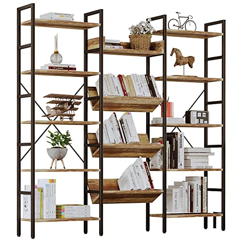 IRONCK Bookshelves and Bookcases 5 Tiers, Triple Wide
