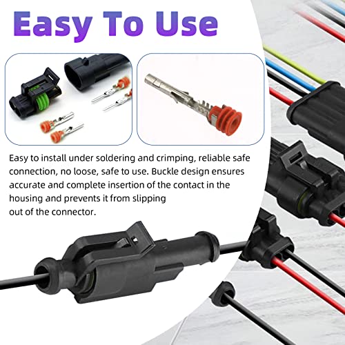 image for Swpeet 36Pcs 1Pin Male & Female Pin Waterproof Automotive Electrical W