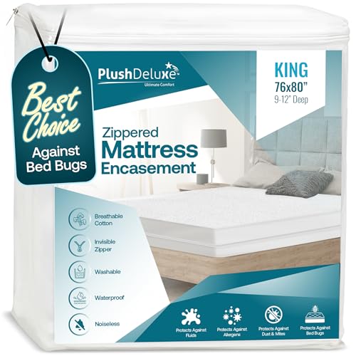 PlushDeluxe King Size Premium Mattress Encasement - Zippered...