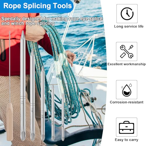 FOLUXING Rope Splicing Tools for Double Braid Eye Line,304 Stainless Steel FID Kit Tools, 6 in 1 Premium Kit for 1/4, 5/16, 3/8,7/16, 1/2 Double Braid Rope by FOLUXING - Image 7