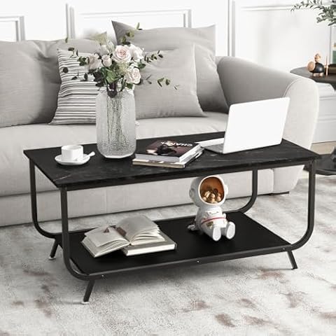 Table Basse GOPLUS Marbre Faux Cover