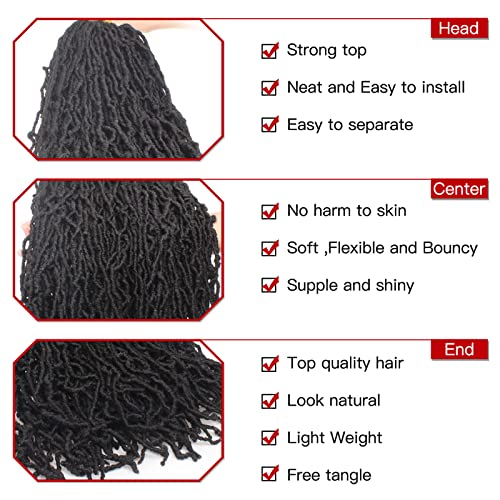 Xtrend 36 Inch New Faux Locks Crochet Hair Extend Soft Locks Braids Hair For Women 6 Packs Crochet Braids Locs Hair Goddess Faux Locs Curly Wavy Hair Extensions 1B# #TOP2