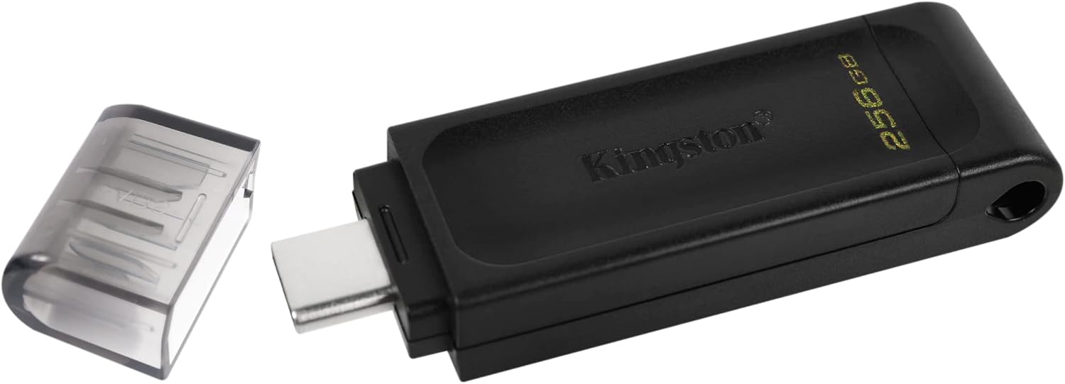 Kingston DataTraveler 70 256GB USB-C Flash Drive | USB 3.2 Gen 1 | DT70/256GB, Black