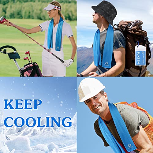 Miniatura 7 de Sukeen Toallas De Enfriamiento, Juego De 6 Toallas De Refrigeración, Toalla De Gimnasio, Toalla De Hielo, Toalla De Enfriamiento Para El Cuello, Golf, Camping 100x30 Cm