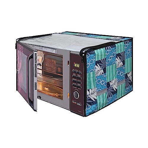 Image of DREAM KING Stylish Design & Printed Microwave Oven Cover Full Closure |waterproof & Dustproof Oven Cover Suitable for All Models - Multicolour SA43