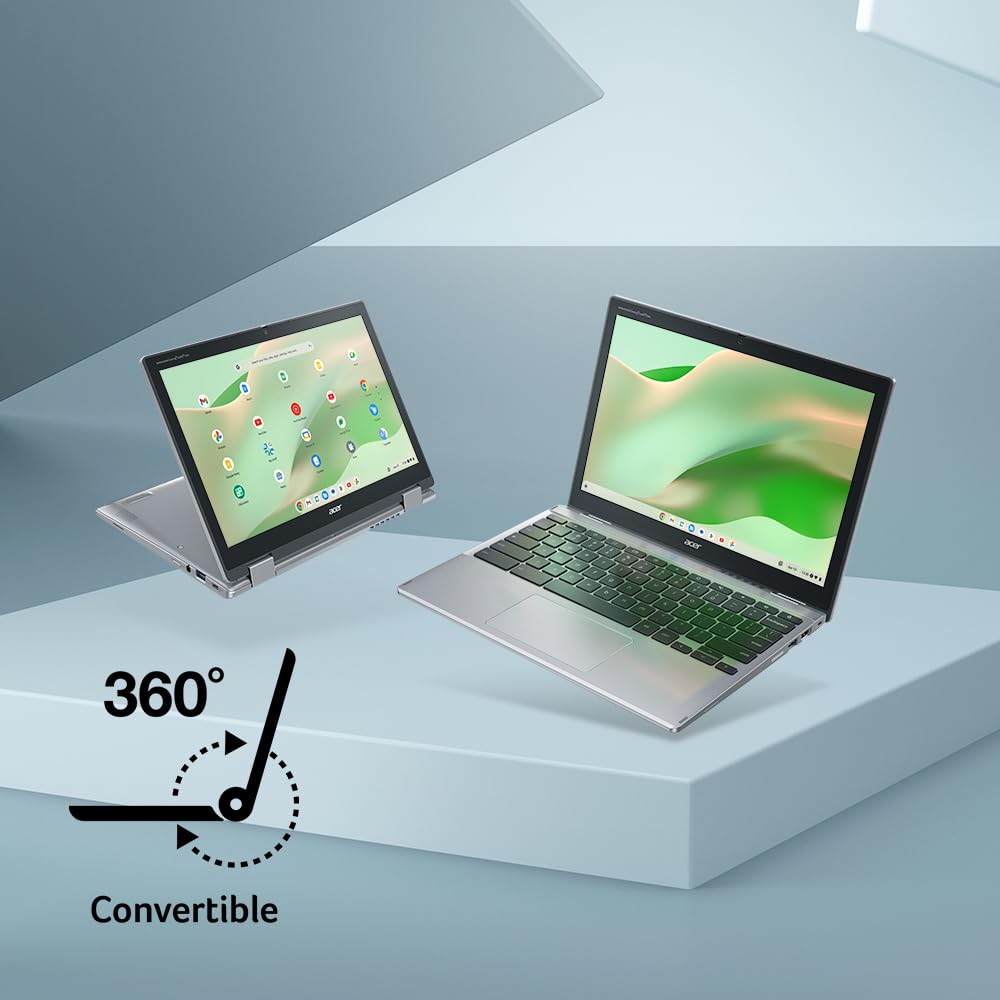 acer Chromebook Spin 312 CP312-1HN-34Z7 - Computer portatile convertibile Intel Core i3-N305 da 12,2" WUXGA IPS Corning Gorilla Glass Touch Display | 8GB LPDDR5 | 128GB eMMC | Wi-Fi 6E | Webcam Full