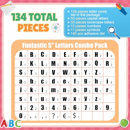 Mooliwe 134 Pcs 5 Inch Rainbow Checkered Bulletin Board Letters for Classroom Decoration Poster Alphabet Numbers Combo Set Paper Letter Cutouts for Bulletin Board Chalkboard School Decor - Image 2