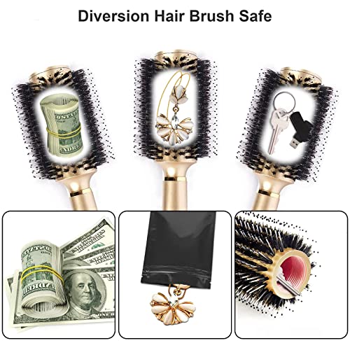 Charmonic Hair Brush, Travel Safe Round Brush, Safe Brush With Discreet Removable Lid Can Protection Small Jewelry, Key, Money Or Valuables, Portable Storage Hair Brush For Travel Or At Home (1 Pack) #TOP2