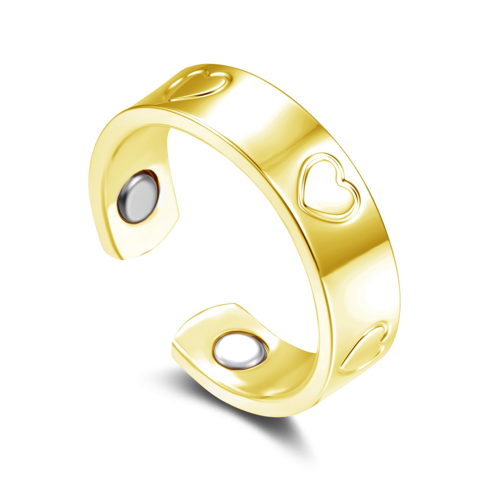 Bewenda Vital Ring, Herz/Kreuz/Unendlichkeit/Zopfmuster Anti Stress Ring mit magnetkraft, Offen Verstellbar Magnetringe Damen, Mode Vitalring Zum Abnehmen Stressabbau, Fidget Ringe für Besseren Schlaf