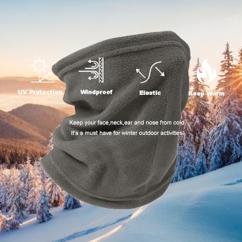 12 Pieces Fleece Neck Warmer For Women Men, Winter Neck Gaiter Skiing Windproof Face Scarf Covering3