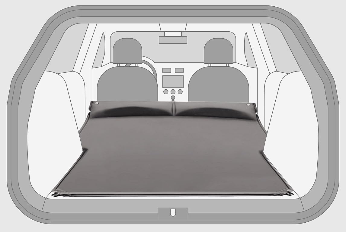 Lescars Auto Matratze: Selbstaufblasendes XXL-Autobett für Kofferraum & Rückbank, 180x105x5cm (Auto Matratze Kombi, Kofferraum, SUV)