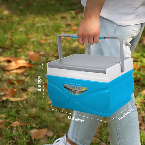 Image of Pinnacle Prudence 11L Chiller Ice Box | Fits 16 Cans | Hold Ice Upto 48hrs | Lid Used as Tray | Portable Insulated Ice Cooler Box for Car Travel,Parties, Medical, Picnics, Camping, Sports