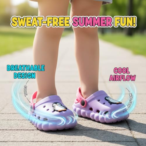 Image of GLJ Little AngelToddler Clogs Slippers, 12 Months to 3 Years, Baby Boy, Waterproof, Lightweight, Cute Cartoon Penguin Design