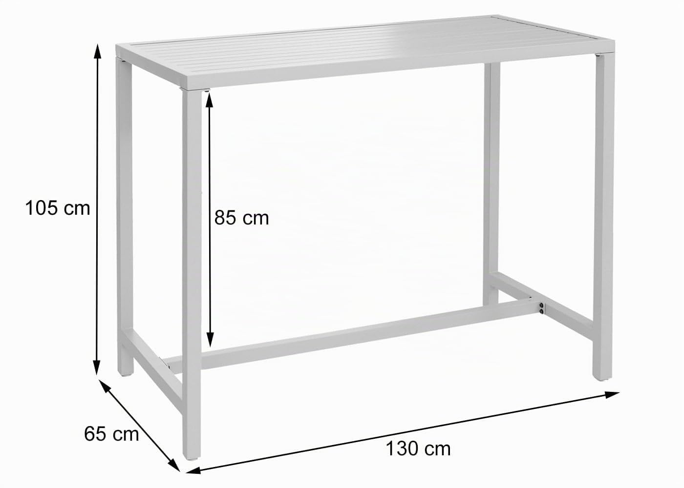 Mendler Mesa alta HWC-P91, mesa de jardín, mesa de bar, exterior, metal, 105 x 130 x 65 cm, color verde