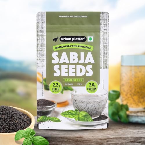 Image of Urban Platter Sabja Seeds, 500g (Basil Seeds for Weight Management, Digestion & Hydration, Rich in Fiber & Omega-3, Falooda, Detox Drinks & Smoothies)