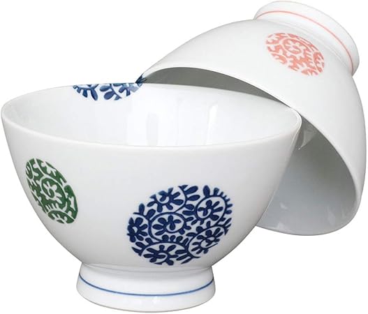 Amazon 波佐見焼 ご飯茶碗 ペア セット 三色唐草丸紋 大小 夫婦茶碗 おしゃれ かわいい 結婚祝い プレゼント ギフト お茶碗 高級 波佐見焼 飯碗 通販