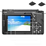 PCTC Screen Protector for Sony Alpha A6700 ZV-E1 ZVE1 A7 IV A7IV A7M4 A7C II 7C II A7CII A7CR [3+2 Pack] 0.3mm 9H Hardness Tempered Glass Screen Protector, Hotshoe caps kits