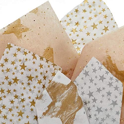 Paper Mart Gold Star Tissue Paper, 20 x 30 Inch Sheets of Decorative Tissue Paper, Bulk Quantity of 240 Sheets for Gift Wrapping