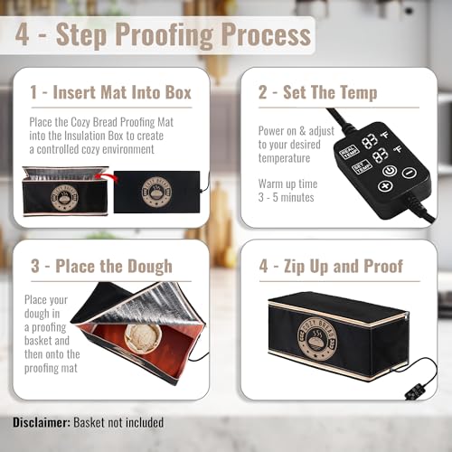 Cozy Bread® Proofing Mat & Insulation Box | Thermostat Controlled Sourdough Bread Proofer Kit | Dough Fermentation Bundle, 10" x 21" | USA Brand by Cozy Bread - Image 5