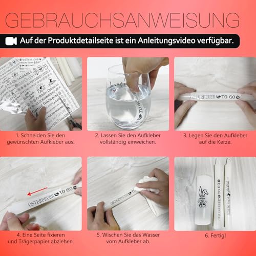 Farbeele 6 Stück Kerzentattoo Wassertransferdruck, 19x14cm Wasserschiebefolie für Kerzen, Kerzenaufkleber, Kerzendekoration für Weihnachten und DIY-Projekte, Einfache Anwendung (Weihnachten I)