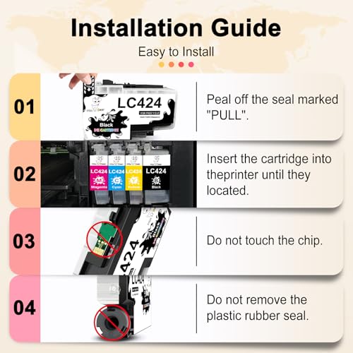 Miss Deer LC424 Patronen für Brother LC424 kompatibel mit Brother DCP-J1200W DCP-J1200WE (8er Pack)
