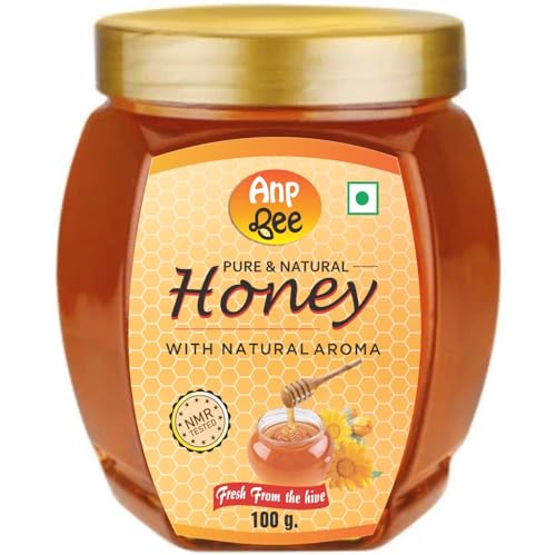 Image of ANP BEE Raw Natural Honey 300gm (100gm x 3), Pure NMR Tested Unprocessed Premium Quality Original Multiflora Madhu /Shahad I Supports Weight Loss, Good for Heart Health I Plastic Bottle