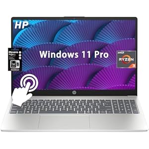 HP Portátil con pantalla táctil de 15,6″, AMD Ryzen 3 7320U (hasta 4,1 GHz), 8 GB de RAM LPDDR5, 512 GB SSD, gráficos AMD Radeon, cámara web privada HD, HDMI, Wi-Fi 6, Bluetooth, antirreflejo, Windows