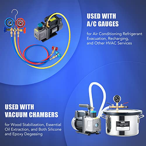 Omt 4.5Cfm Vacuum Pump, 1 Stage Hvac Vacuum Pump For R12 R22 R134A R410A Systems, Small 1/3Hp 38 Micron Vacuum Pump For Air Conditioner Servicing Resin Degassing And More, Oil Included #TOP2