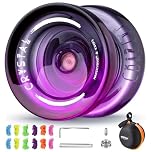 MAGICYOYO Crystal Yoyo K2, Responsive Yoyo for Kids & Beginners, Trick Yo-Yo for Finger Spin, Dual Purpose Yo Yo with Unresponsive Mode, Plastic Yoyos with 12 Strings, Bearing Kit, Case