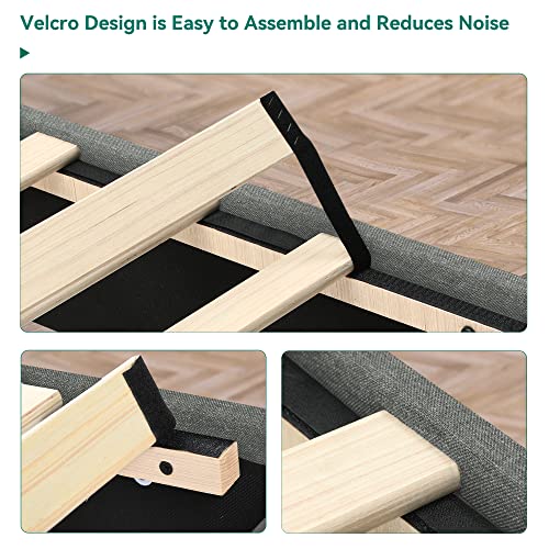 Yitahome Queen Size Bed Frame, Platform Bed With Storage Drawers, Upholstered Bed With Headboard And Strong Wood Slats Support, No Box Spring Needed, Grey #TOP5