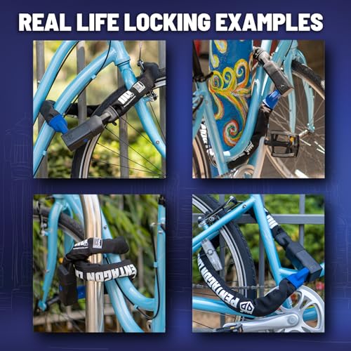 PENTAGON Bike Chain Key Lock - Magnetic Patented Heavy Duty Anti Theft Lock for Bicycles E-Bikes Scooters and Motorcycles - Maximum Security Master Tool Bike Protector (43.5'')