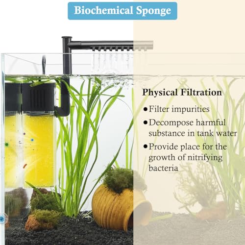 FEDOUR 4PCS Replacement Aquarium Biochemical Sponge for 15W Aquarium Filter, Aquarium Filter Sponges for Replacement