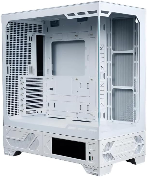 Valkyrie VK03 ATX Mid Tower Gaming PC Case, front-side view with tempered glass panel removed