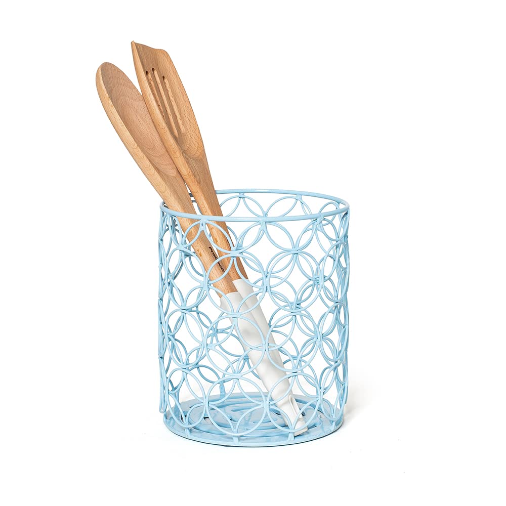 The Home Bliss CompanyBlissHome Utensil Pot, Steel Wire, Blue, 16 cm x 13 cm