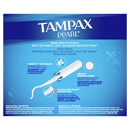 Image of Tampax Pearl Tampons Super Plus Absorbency, with Leakguard Braid, Unscented, 50 Count (Pack of 2)