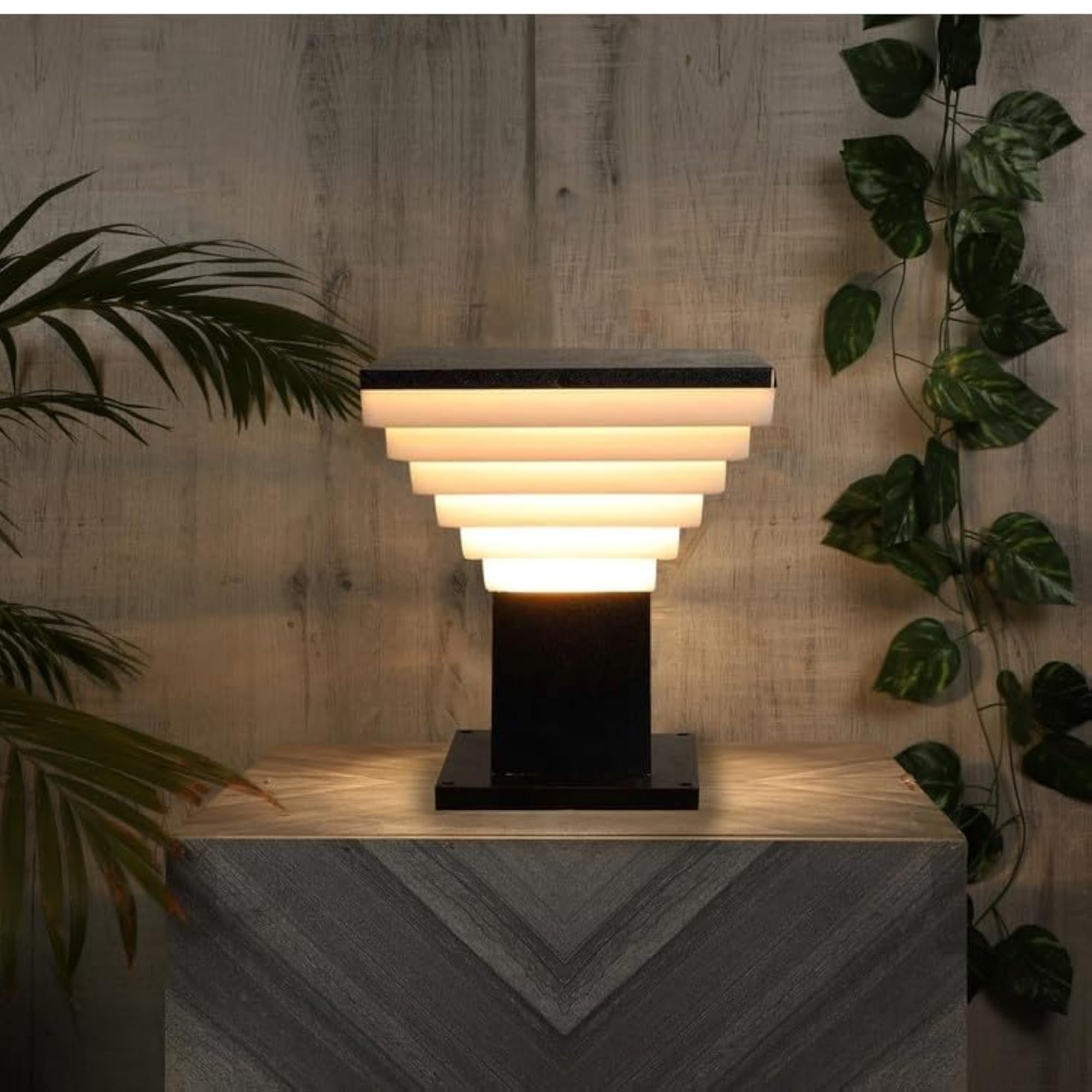 Metal Outdoor Gate Light for Pillar, Pack of 4