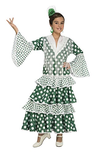 My Other Me Me-203866 Disfraz de flamenca feria para niña, color verde, 7-9 años (Viving Costumes 203866