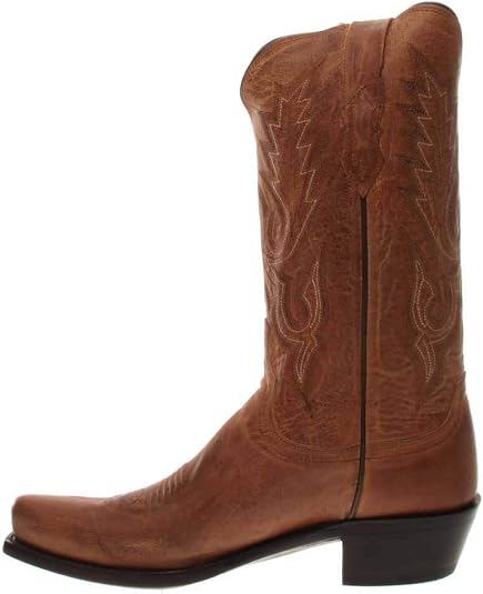Lucchese Men’s Lewis Mad Gog Goat Tan Leather Cowboy Boot Size US 8.5 D Mens Lucchese Tan Burnished Mad Dog Goat – Texas Boot Company main image 3