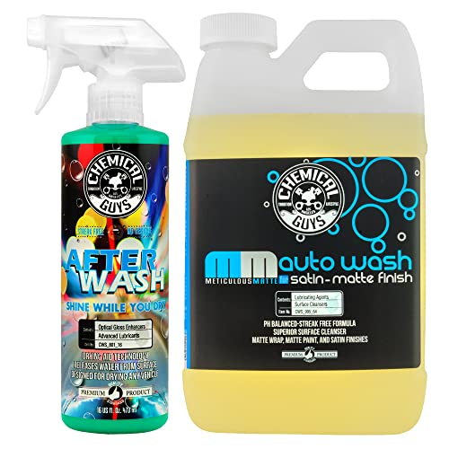 Chemical Guys CWS_995_64A Car Wash, Dry & Shine Bundle - Meticulous Matte Car Wash Soap, 64 oz (Half Gallon) + After Wash Gloss Boosting Drying Aid (16 oz) (2 Items) Works on Cars, Trucks, SUVs - image 1