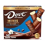 DOVE Vanilla & Chocolate Ice Cream Mini Milk Chocolate Individually Wrapped Ice Cream Bars Assortment, 10 Pack, 0.75 oz Bars