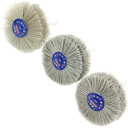 Woodwork Polish Grinder, Nylon Wheel Brush Abrasive, Grinding Head With 6Mm Threaded Shank, Abrasive Nylon Wheel Brush, Sanding Mop, Abrasive Wheel (320/400/600# 3Pcs) #TOP6